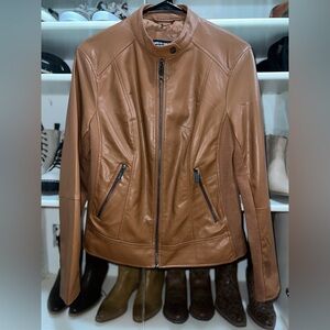 Kenneth Cole Tan Leather Jacket